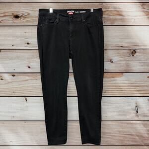 Levis Denizen Jeans Womens  lack Denim Stretch Curvy Skinny Tapered 14M 32x32